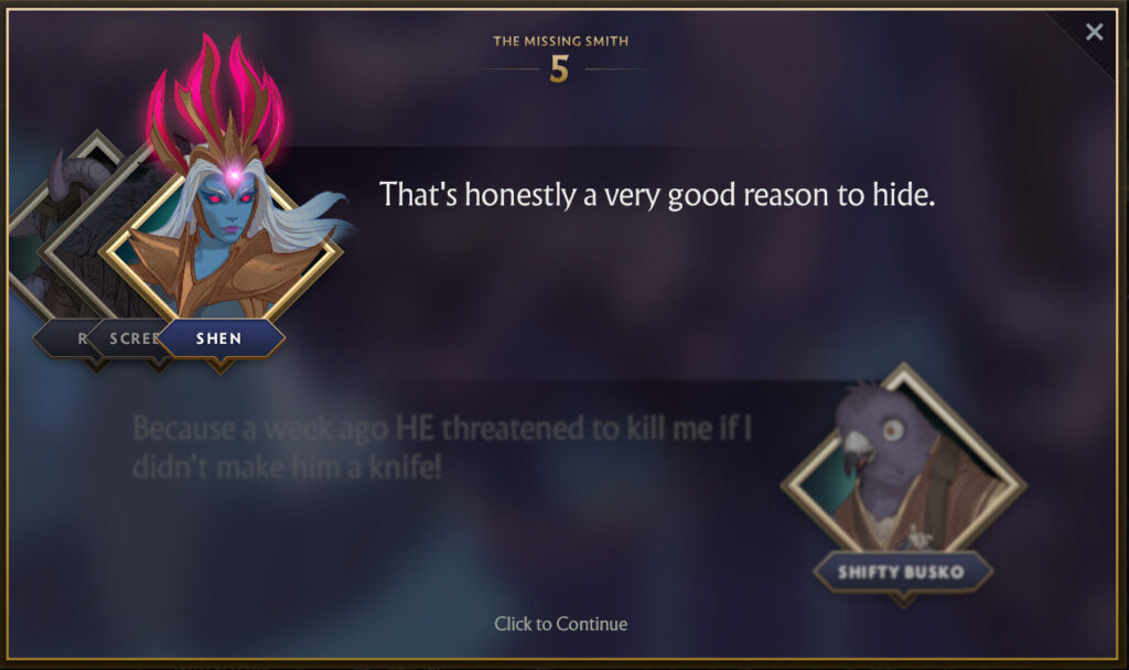 Chapter 5 of The Missing Smith Side Quest 