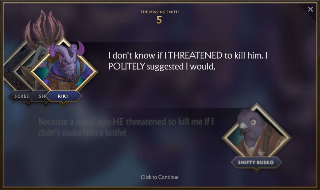 Chapter 5 of The Missing Smith Side Quest 