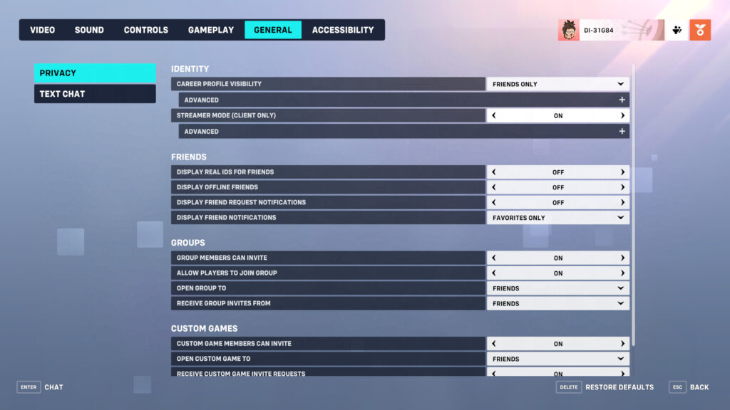 Overwatch 2 client-side streamer mode screenshot