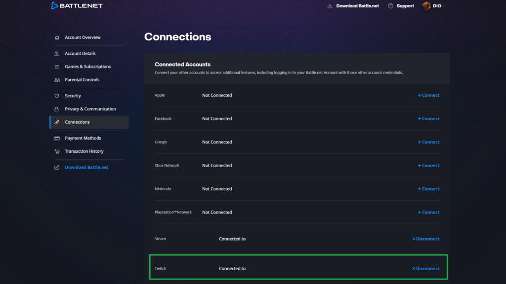 How to connect your Twitch and Battle.net accounts screenshot