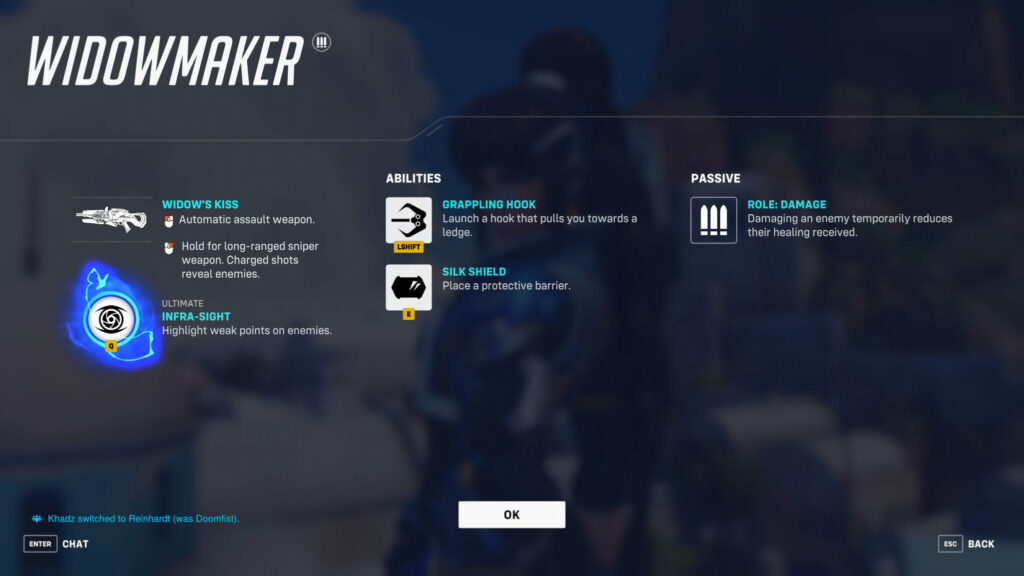 Mirrorwatch Widowmaker abilities