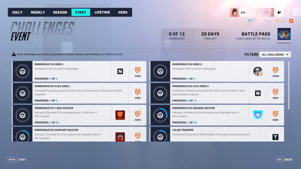 Overwatch 2 Mirrorwatch event challenges and rewards