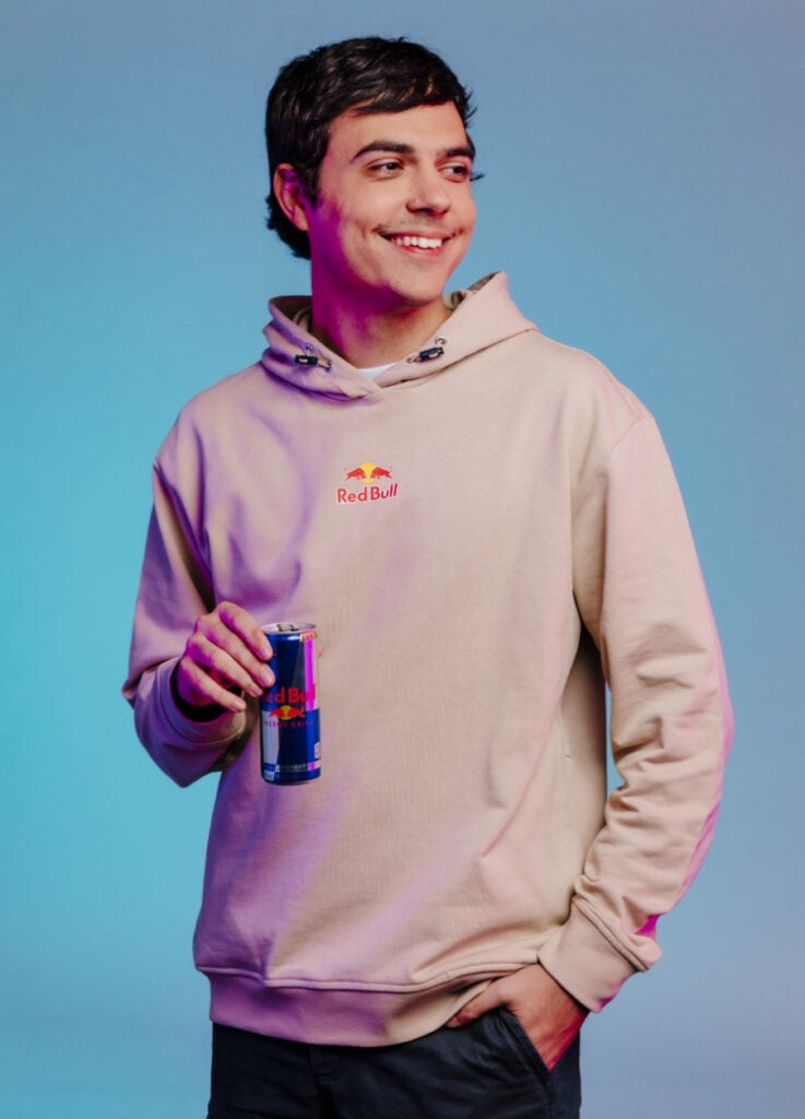 ImperialHal holding a can of Red Bull