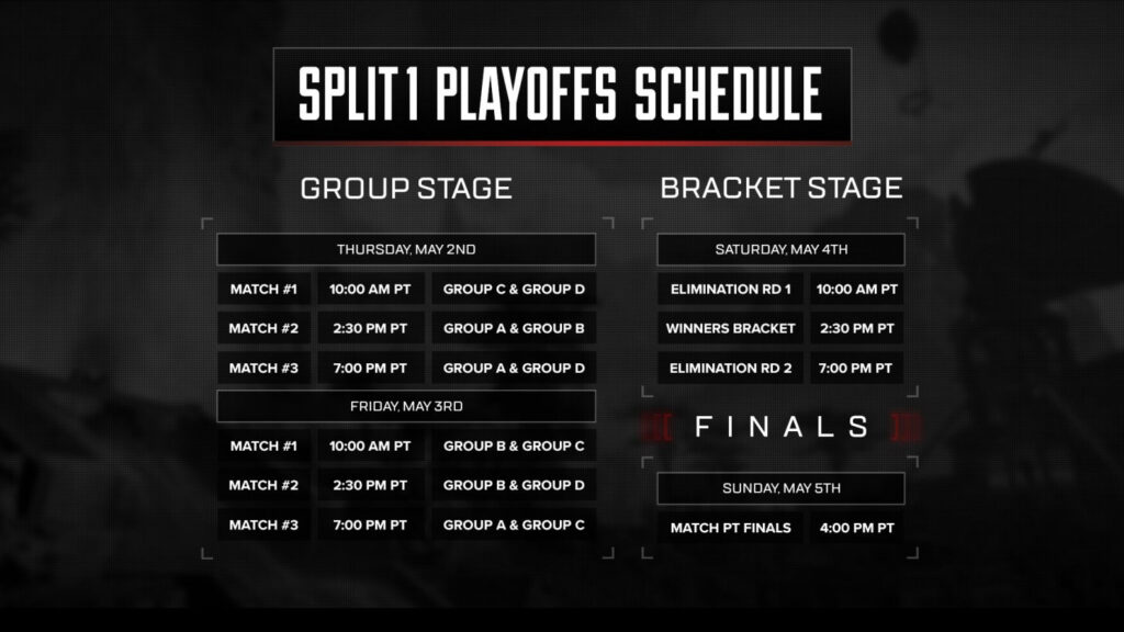 ALGS 2024 Split 1 Playoffs schedule