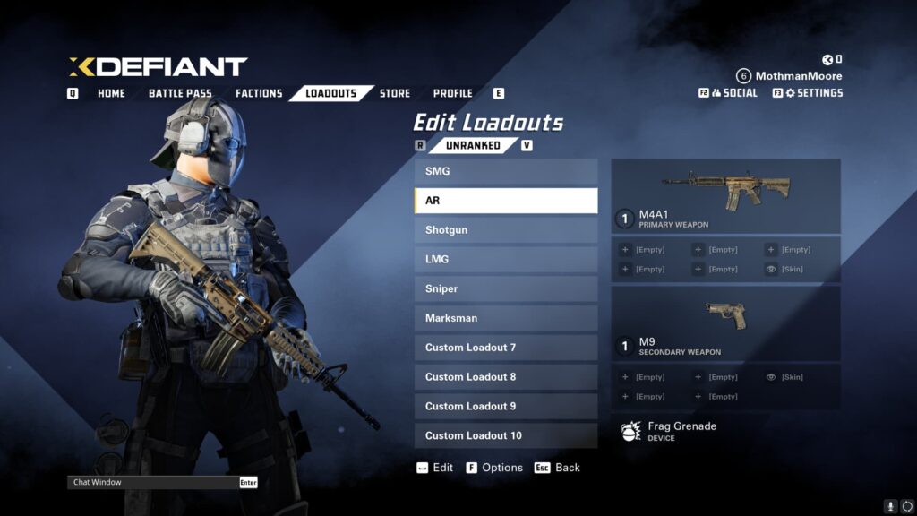 An AR loadout in XDefiant with the M4A1.