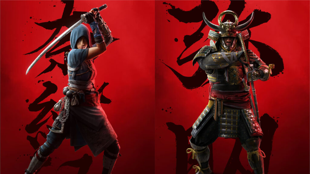 The dual protagonists of Assassin's Creed Shadows: Naoe, the female shinobi (left) and Yasuke, the black samurai (right).