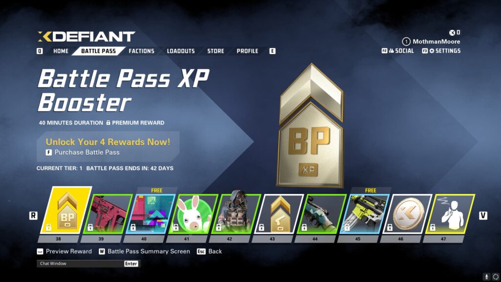 A Battle Pass XP Booster in the XDefiant Preseason Battle Pass.