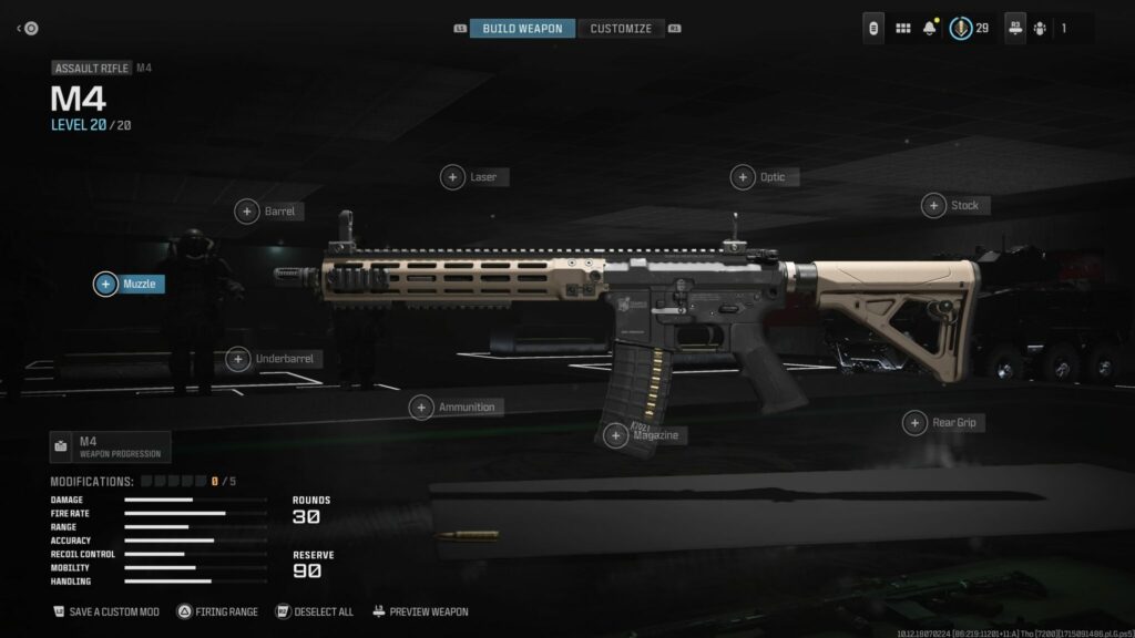 A Barebones M4 in MW3, meaning it has no attachments.