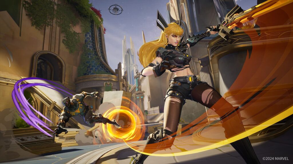 Black Panther and Magik fight side-by-side in the Marvel Rivals Closed Alpha Test.