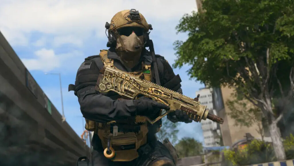 A Call of Duty Operator uses the Carbon Dated items in-game, that were earned through Prime Gaming.