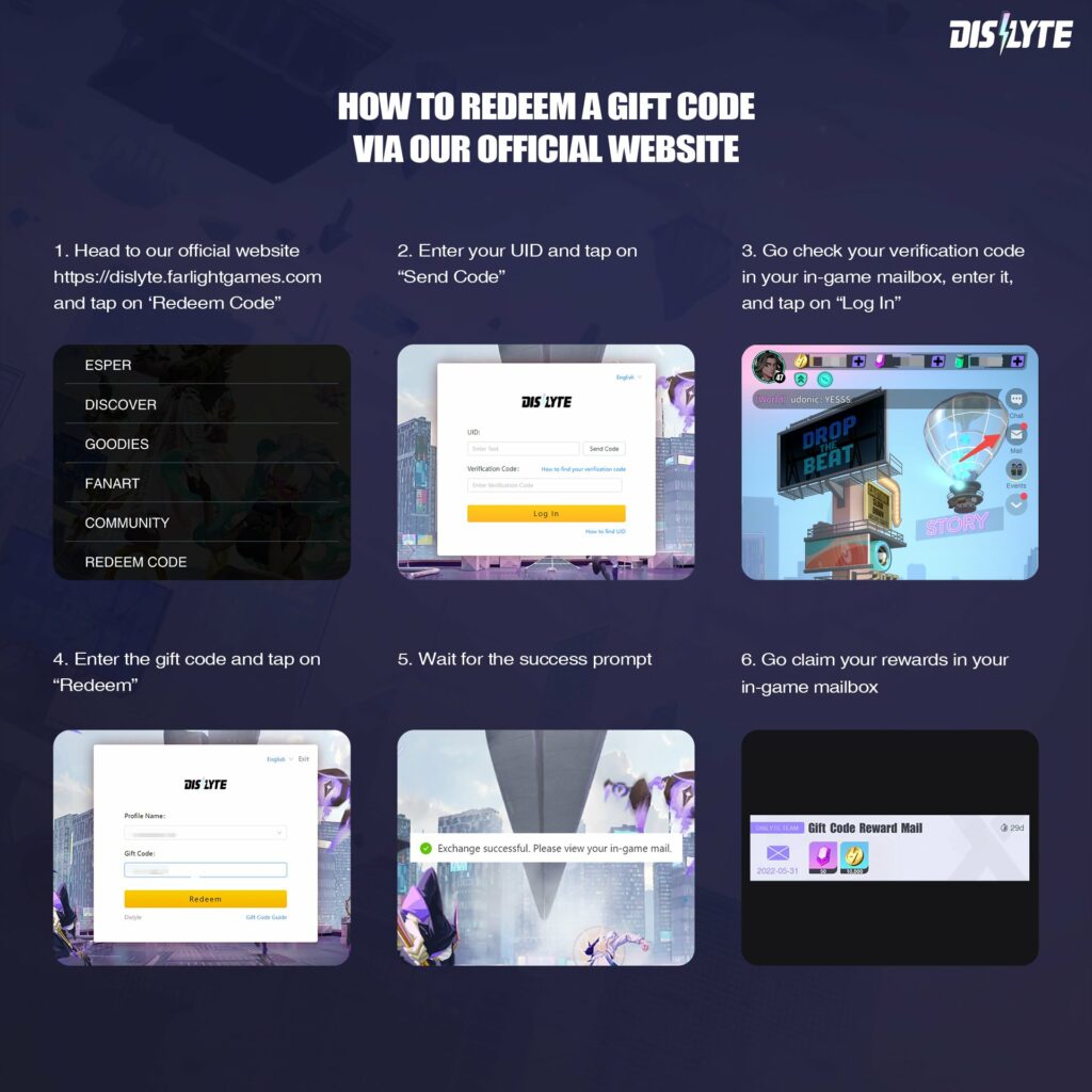 Dislyte redeem code instructions