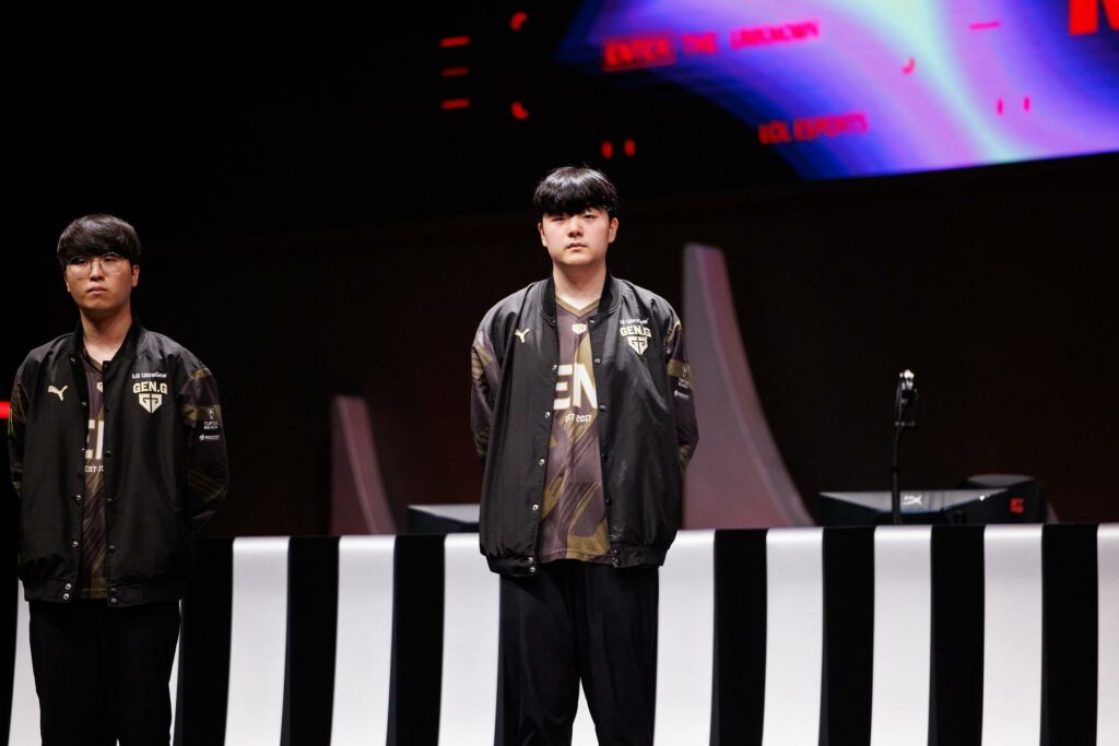 Kim "Canyon" Geon-bu of Gen.G Esports arrives on stage to competes during Mid-season Invitational Finals at the Chengdu Financial City Performing Arts Center in Chengdu, China on May 19, 2024. (Photo by Liu YiCun/Riot Games)
