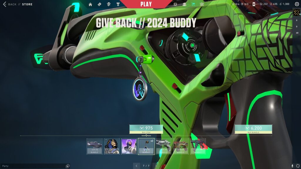 The VALORANT Give Back Bundle 2024 Gun Buddy.