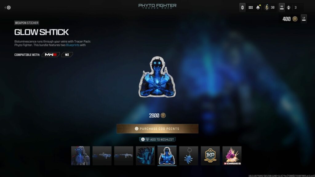 The Glow Shtick Weapon Sticker.