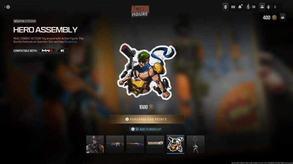 The Hero Assembly Weapon Sticker.