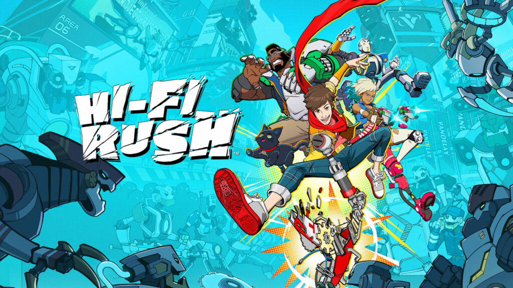 Official artwork for Hi-Fi Rush, a game developed by Tango Gameworks. Tango was one of the Bethesda studios shut down by Microsoft in May 2024.
