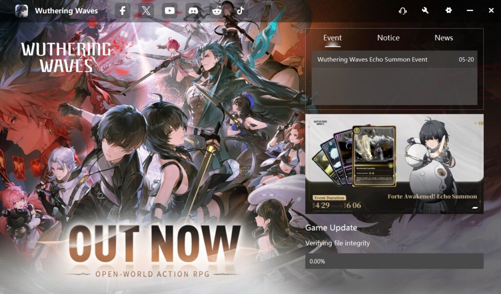 Wuthering Waves verifying file integrity