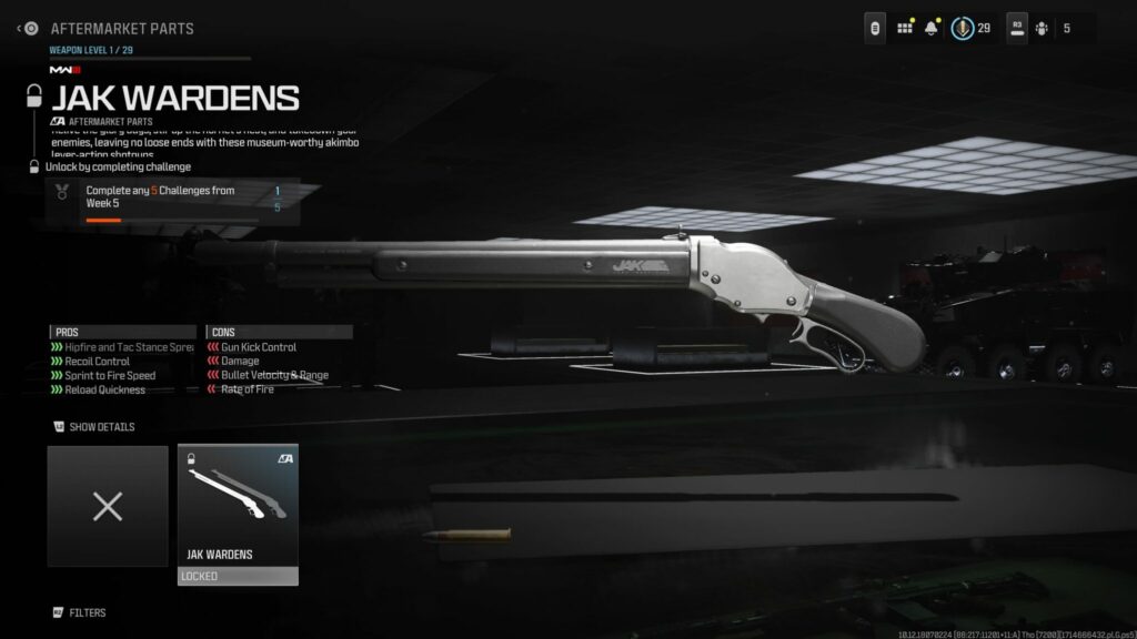 The statistics and details of the JAK Wardens in Call of Duty: MW3.