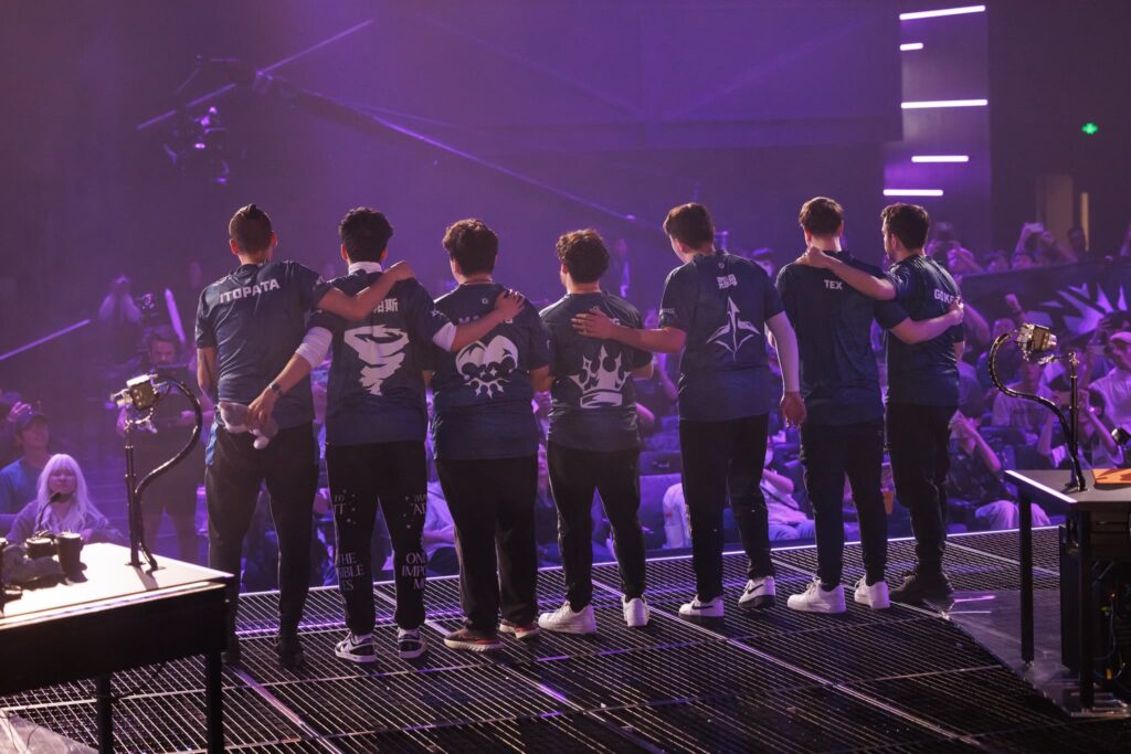 Leviatán bow on stage after being eliminated during the VALORANT Masters Shanghai Swiss Stage Day 5 at the VCT CN Studio on May 27, 2024 in Shanghai, China.