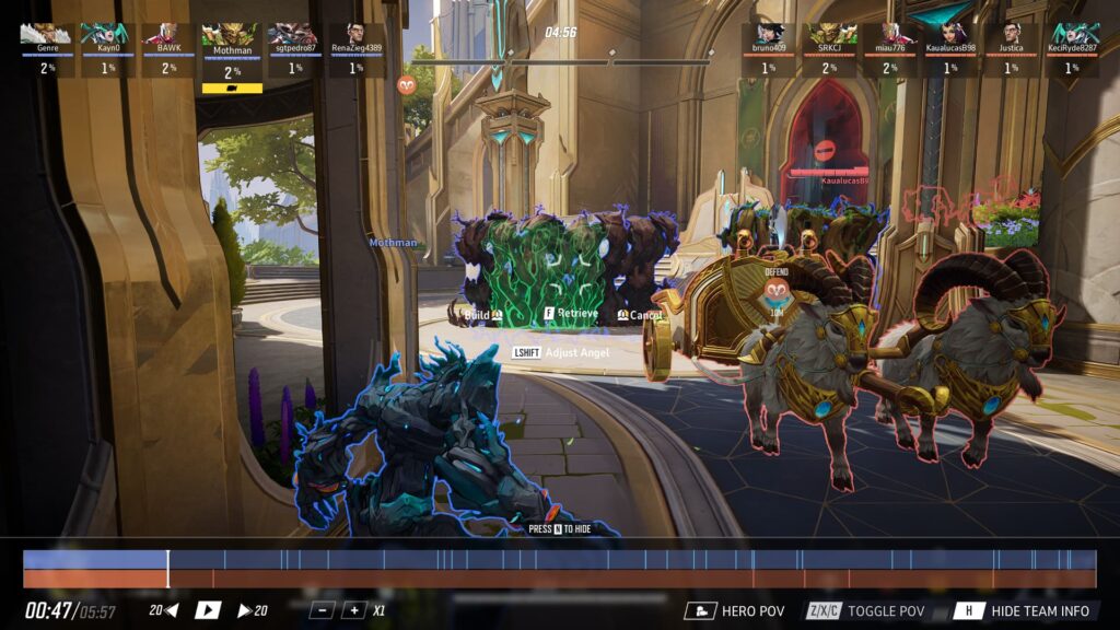 A paused VOD replay in Marvel Rivals.