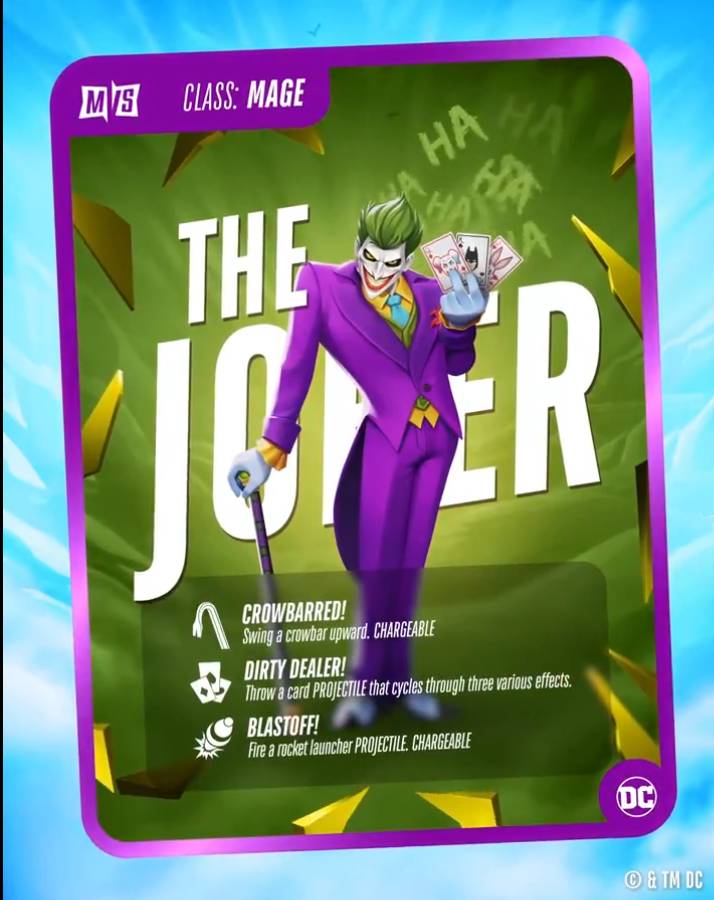 A character card for the Joker in MultiVersus