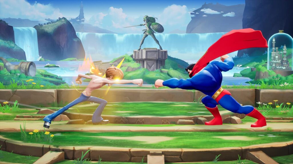 Shaggy and Superman punch towards each other in MultiVersus, which has a release date of May 28.