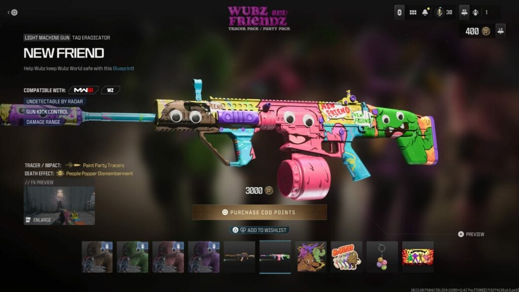 The New Friend weapon blueprint.