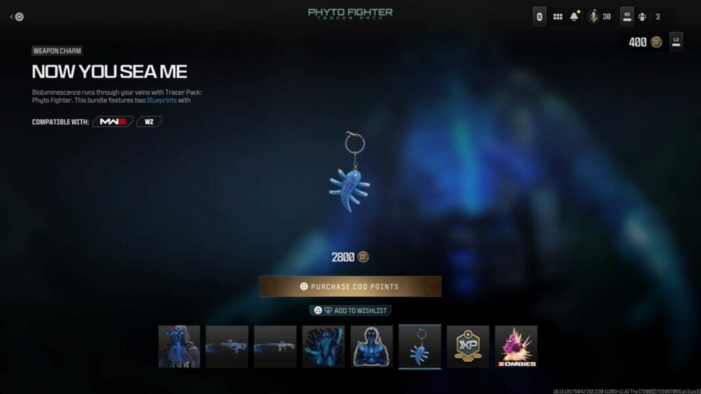 The Now You Sea Me weapon charm.