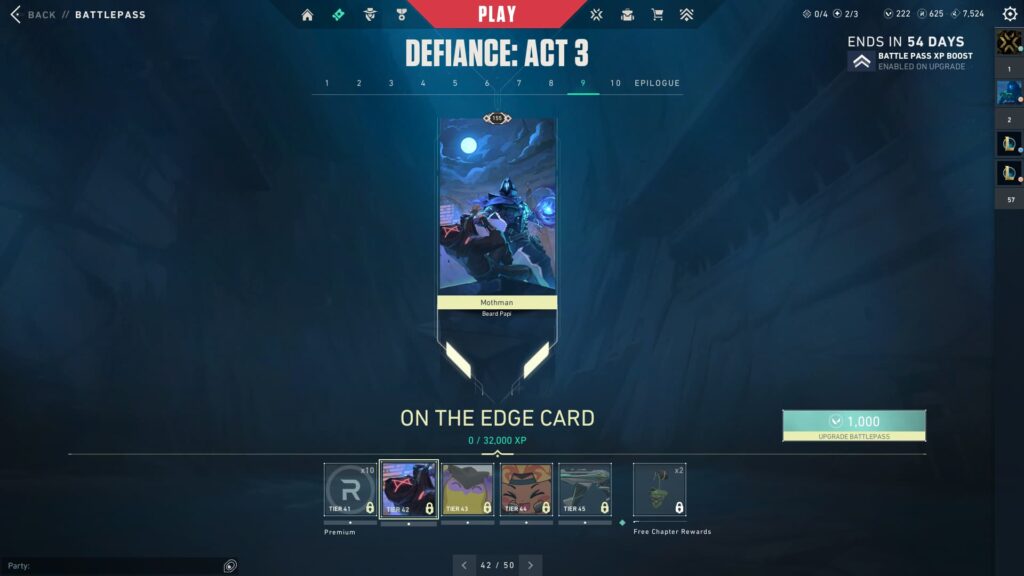 The On the Edge Card.