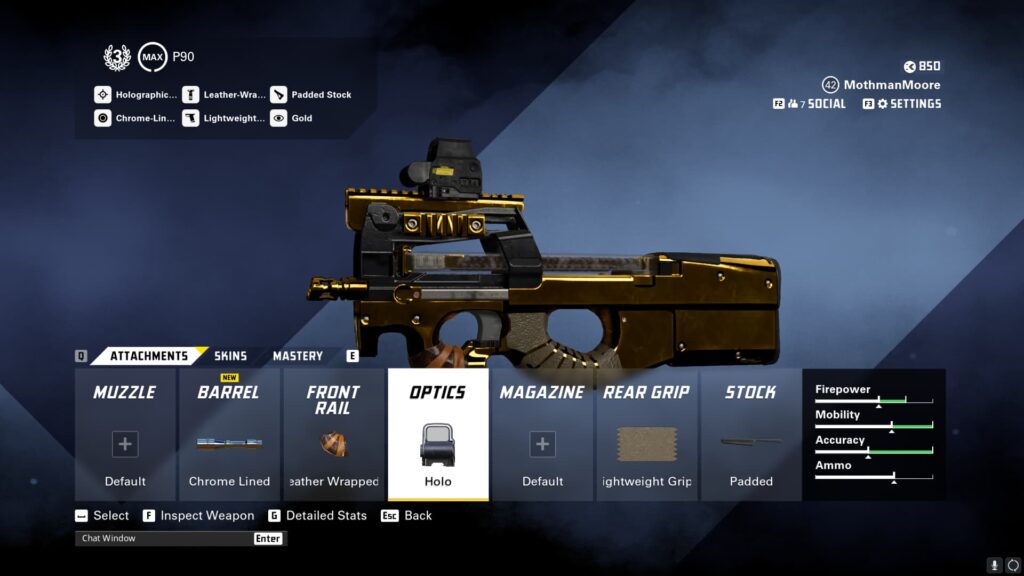 The attachments needed to make the best loadout for the P90 in XDefiant.