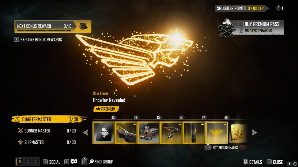 Prowler Revealed in the Skull and Bones Season 2 Smuggler Pass.