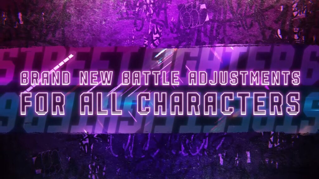 A poster of the new SF6 patch — Battle Balance Update 2024, with the promise that adjustments happen for all the characters