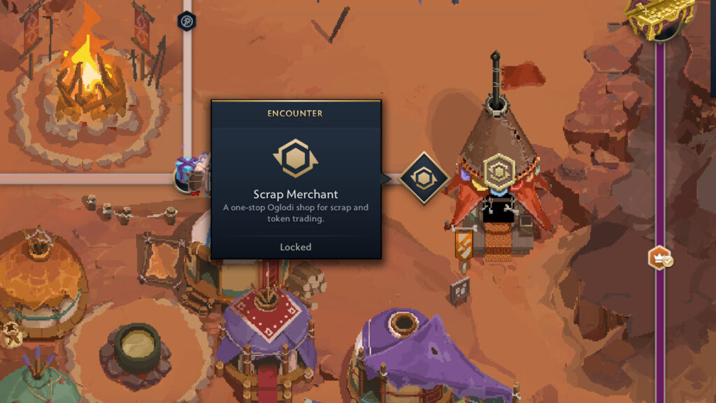 Description for the Scrap Merchant in the Overworld for Crownfall Act II