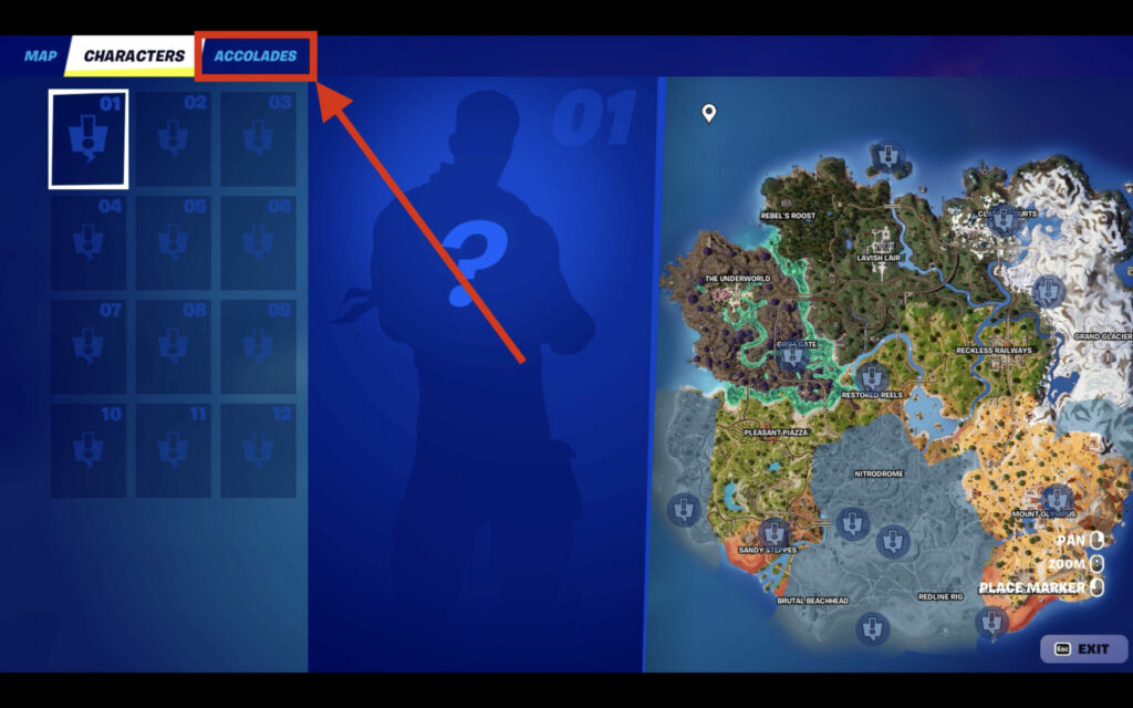 fortnite open collections and view accolades 3