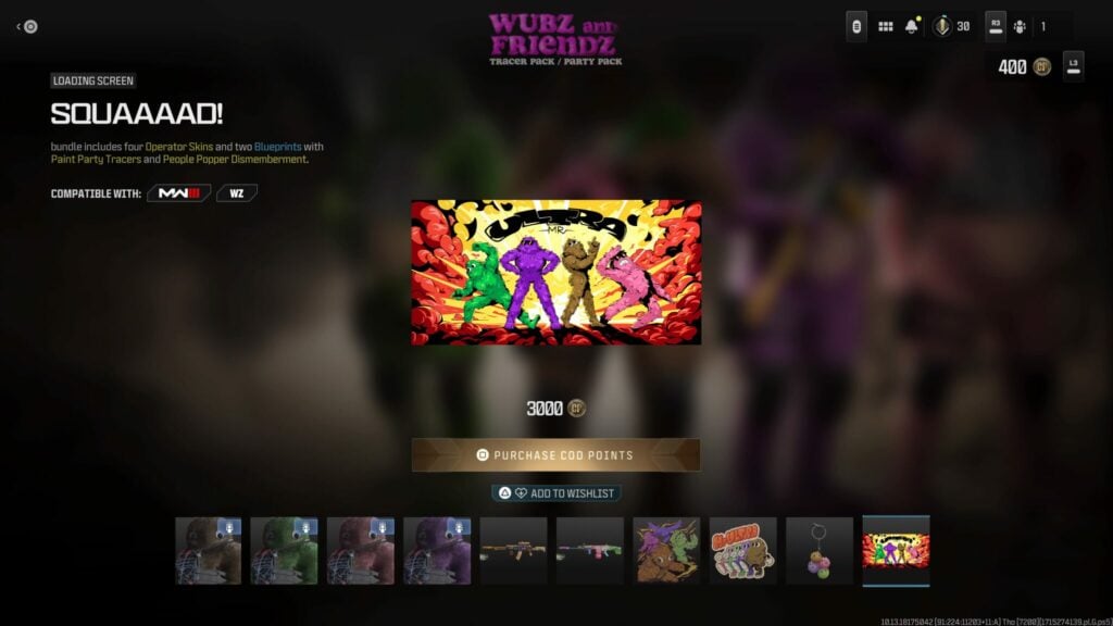 The Squaaaad! loading screen.