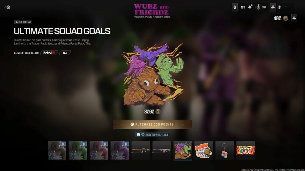 The Ultimate Squad Goals decal.