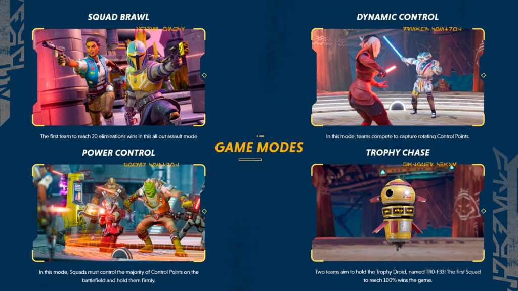 Four different game modes for Star Wars: Hunters