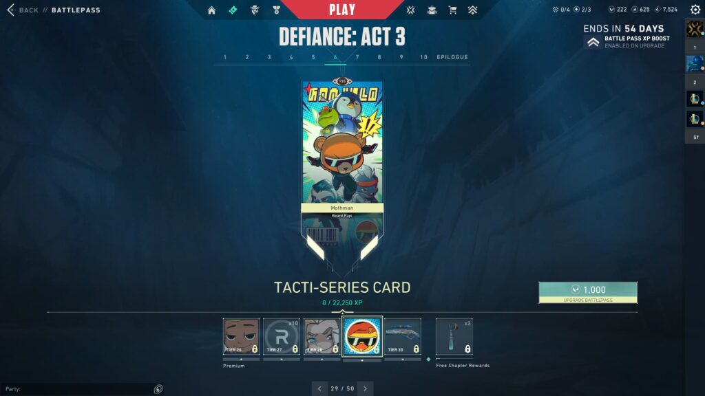 The Tacti-Series Card.