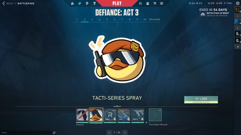 The Tacti-Series Spray in the VALORANT Episode 8 Act 3 Battle Pass.