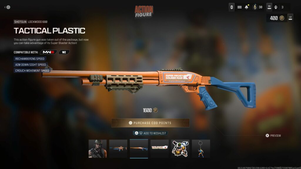 The Tactical Plastic Weapon Blueprint from the Call of Duty Action Figure Bundle.