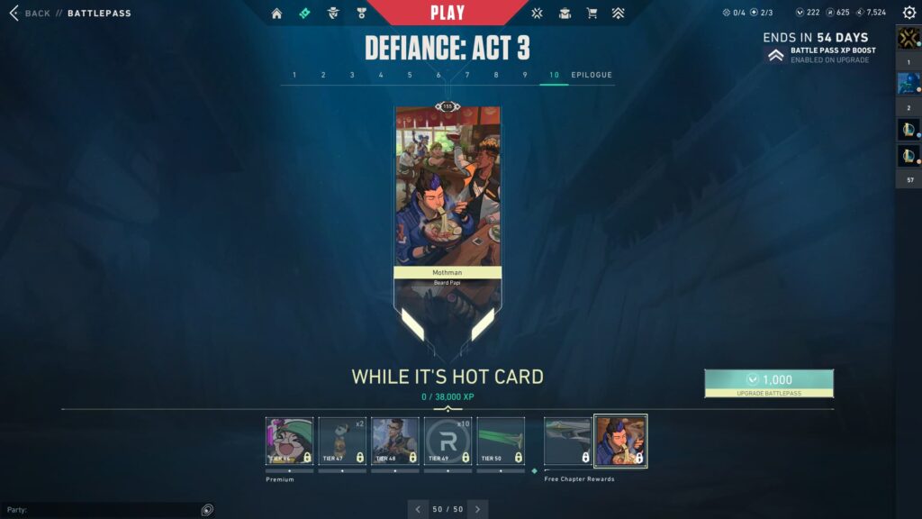 The While It's Hot Card.