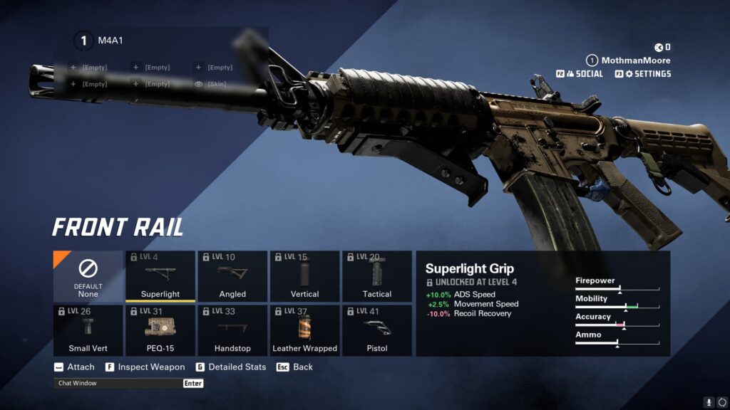 A look at the front rail attachments in XDefiant.