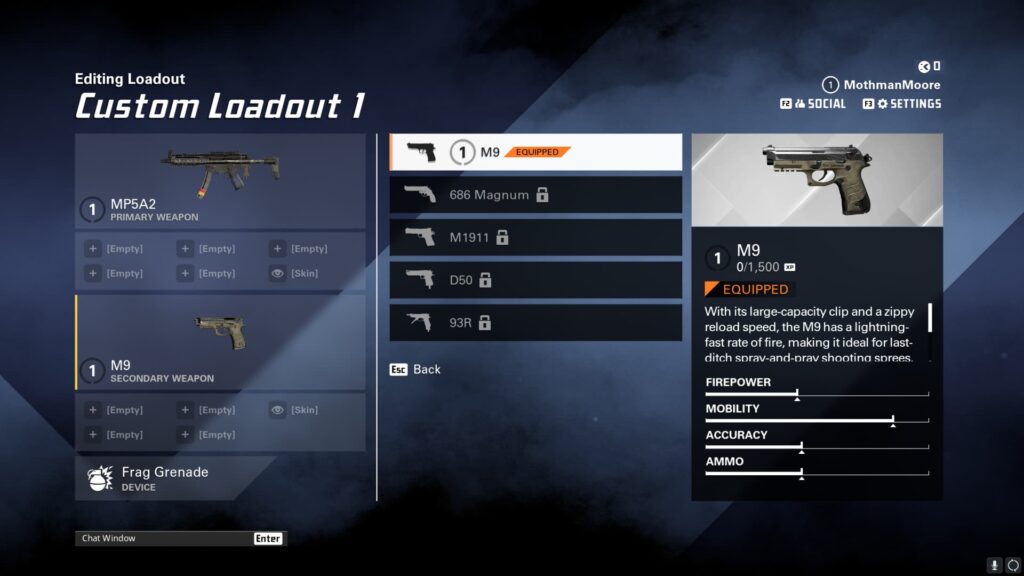 The list of Secondary weapons in XDefiant.