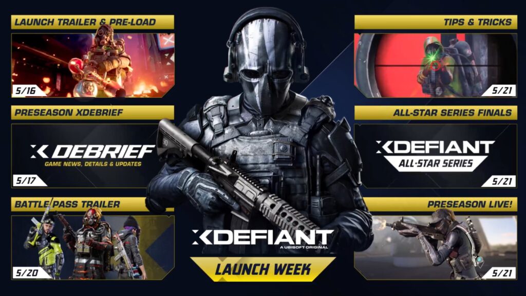 The XDefiant Launch Week content and dates.