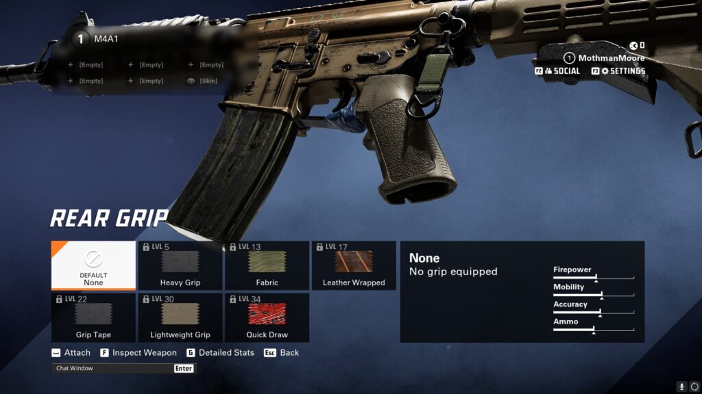 A look at the rear grip attachments.