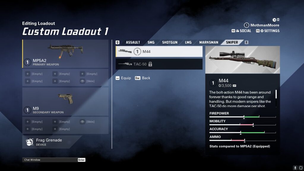 The list of Sniper Rifle weapons in XDefiant.