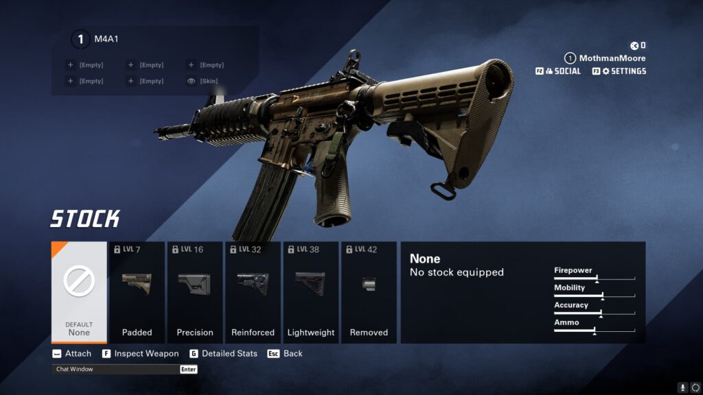 A look at the stock attachments.