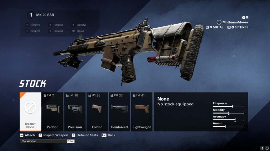 A look at the stock attachments.