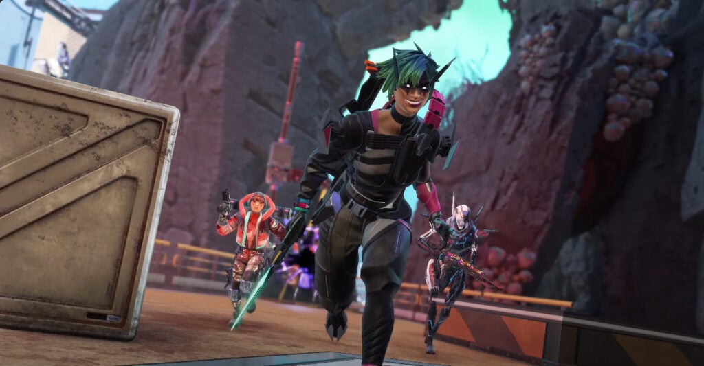 Alter running with her squad, big evil grin on her face and all