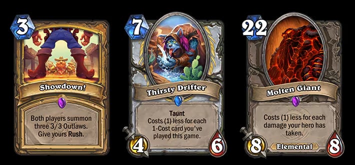 Hearthstone patch 29.4.2 nerfs Showdown, Thirsty Drifter, and Molten Giant